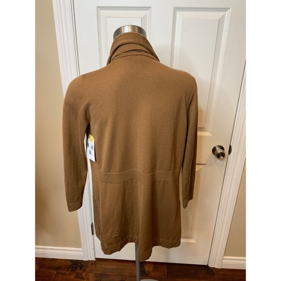 Theory Brown Open Front 3/4 Sleeve Cardigan, Size Small - Picture 4 of 5